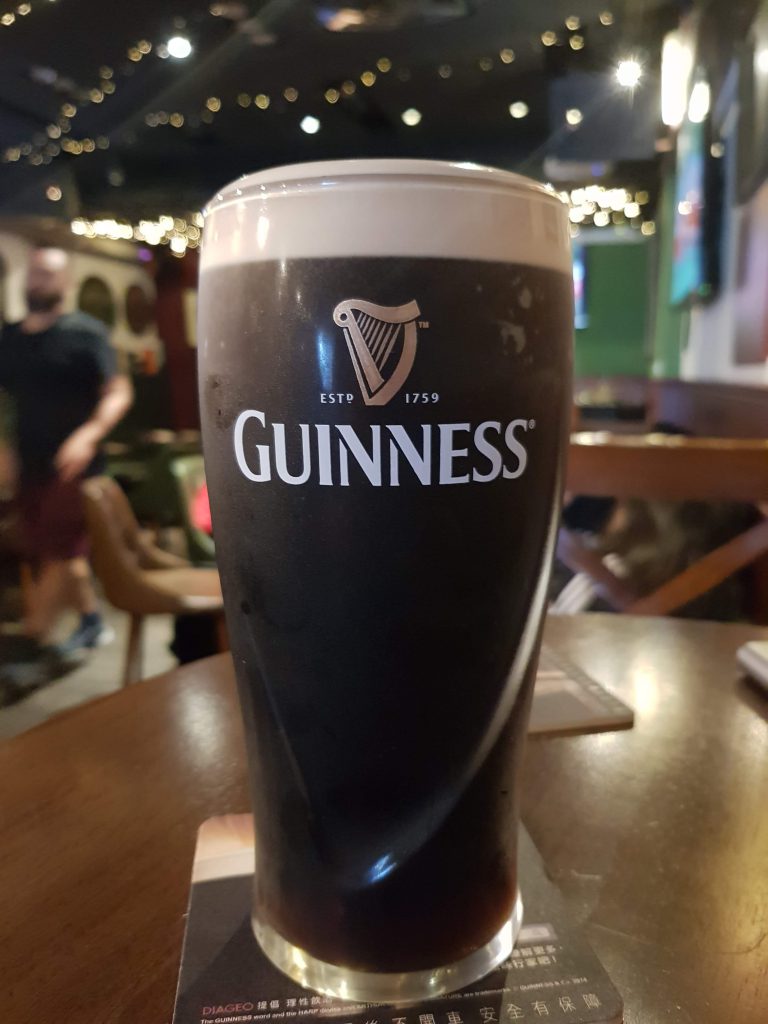 Pattaya Thailand Pint Of Beer Served At Guinness Brewery Stock