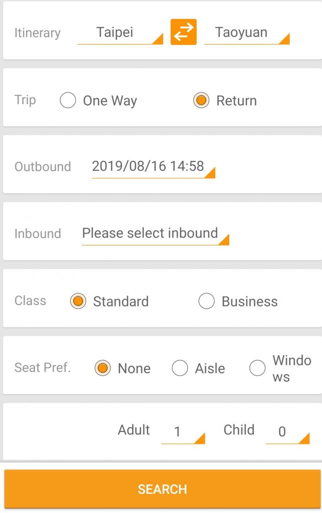 HSR App Taiwan