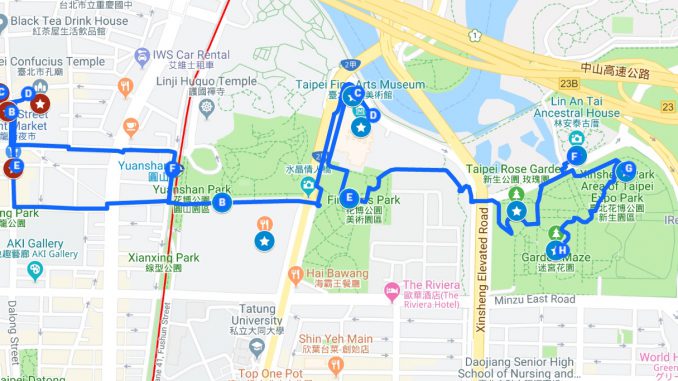 Taipei Walking Tour Map (Datong Route)