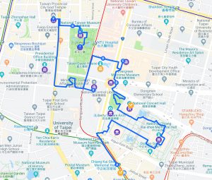 Taipei Walking Tour Map (Zhongzheng District)