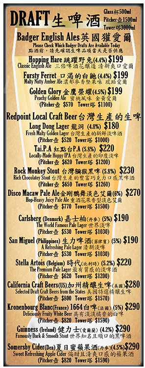 On Tap Menu
